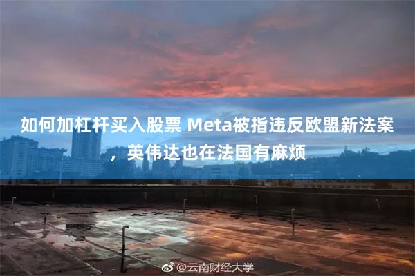 如何加杠杆买入股票 Meta被指违反欧盟新法案,英伟达也在法国有麻烦