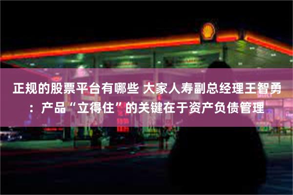 正规的股票平台有哪些 大家人寿副总经理王智勇:产品“立得住”的关键在于资产负债管理