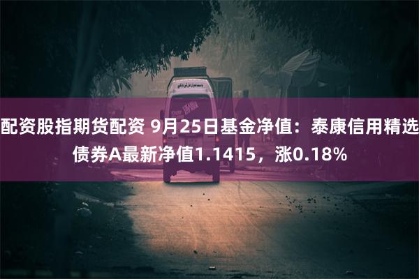 配资股指期货配资 9月25日基金净值:泰康信用精选债券A最新净值1.1415,涨0.18%