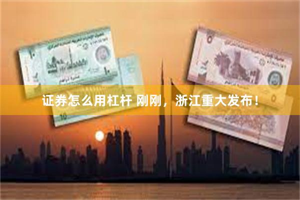 证券怎么用杠杆 刚刚,浙江重大发布!