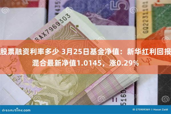 股票融资利率多少 3月25日基金净值：新华红利回报混合最新净值1.0145，涨0.29%