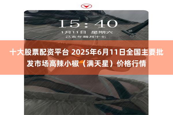 十大股票配资平台 2025年6月11日全国主要批发市场高辣小椒（满天星）价格行情