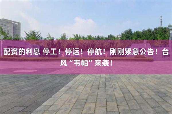 配资的利息 停工！停运！停航！刚刚紧急公告！台风“韦帕”来袭！