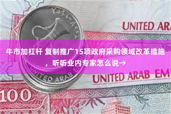 牛市加杠杆 复制推广15项政府采购领域改革措施，听听业内专家怎么说→