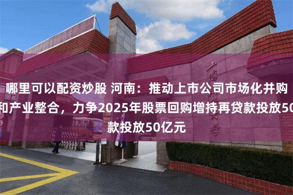 哪里可以配资炒股 河南:推动上市公司市场化并购重组和产业整合,力争2025年股票回购增持再贷款投放50亿元